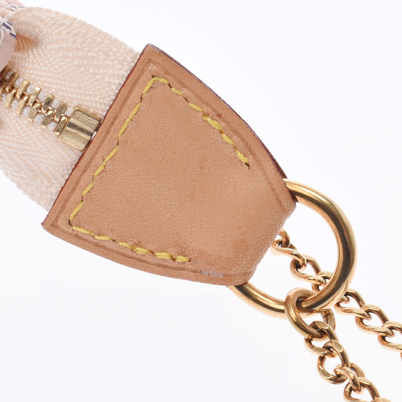 LOUIS VUITTON Damier Azur White Pouch Tahiti Pink Canvas Accessory - Picture 8 of 9